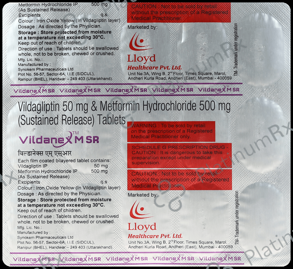 Vildanex M SR 500/50mg Tablet 15s