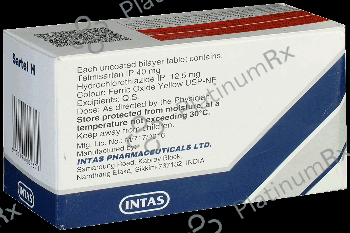 Sartel H 40 12.5/40mg Tablet 15s
