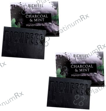 Richfeel Naturals Charcoal & Mint Handmade Soap (100gm Each) 2 Soap