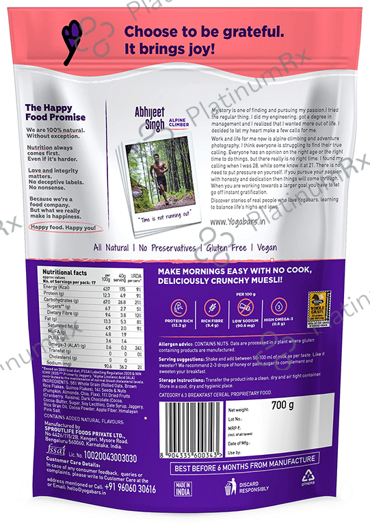Yoga Bar Muesli+ with Antioxidants & Omega 3 - Dark Chocolate Cranberry Super Saver Pack