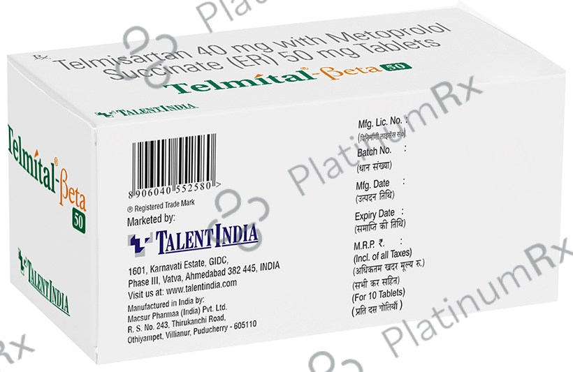 Telmital-Beta 50 Tablet ER