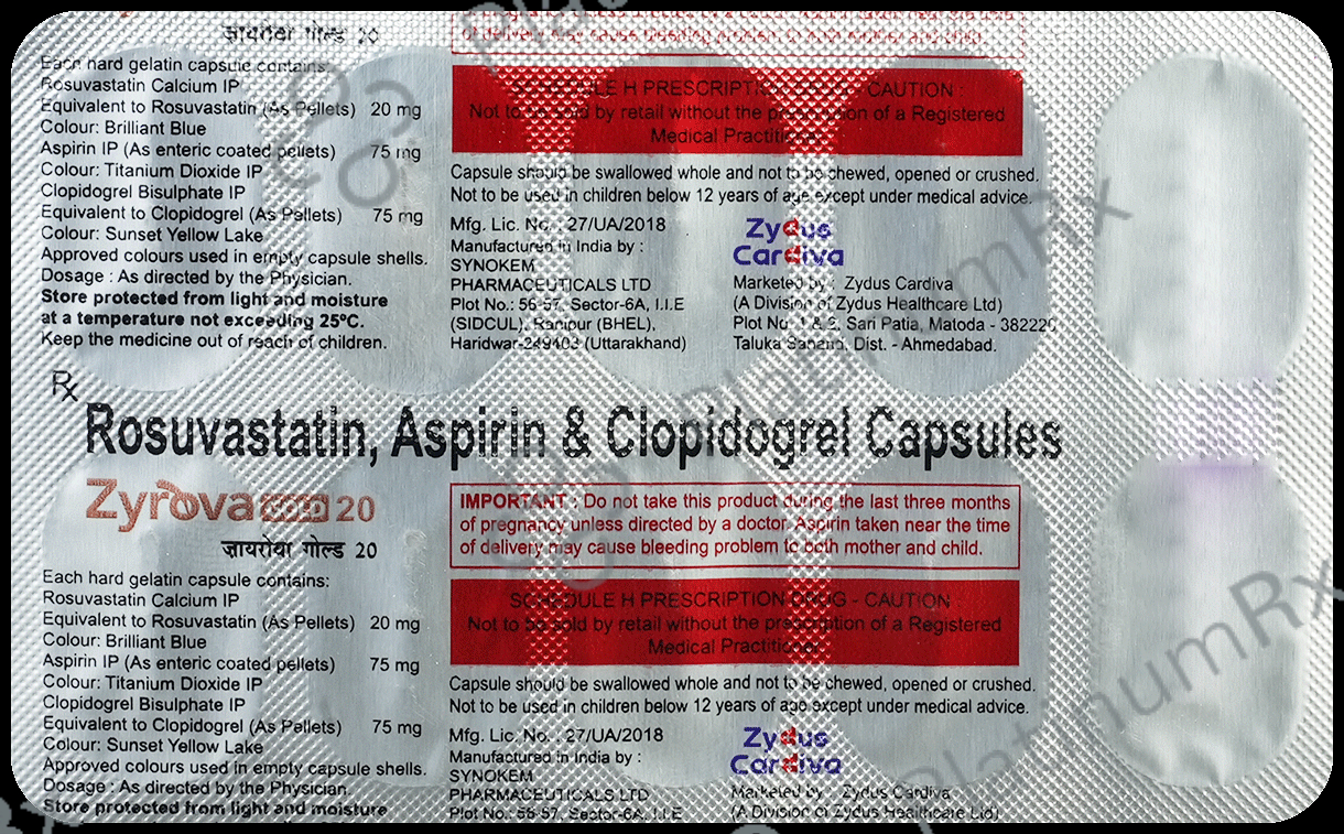 Zyrova Gold 20 Capsule 10s