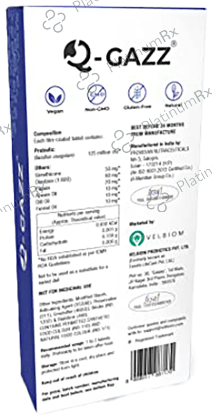 Velbiom Q-Gazz Probiotic Health Supplement Tablet