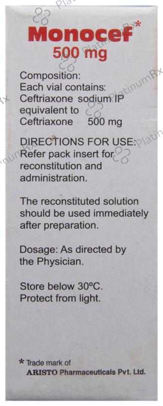 Monocef 500mg Injection 2ml