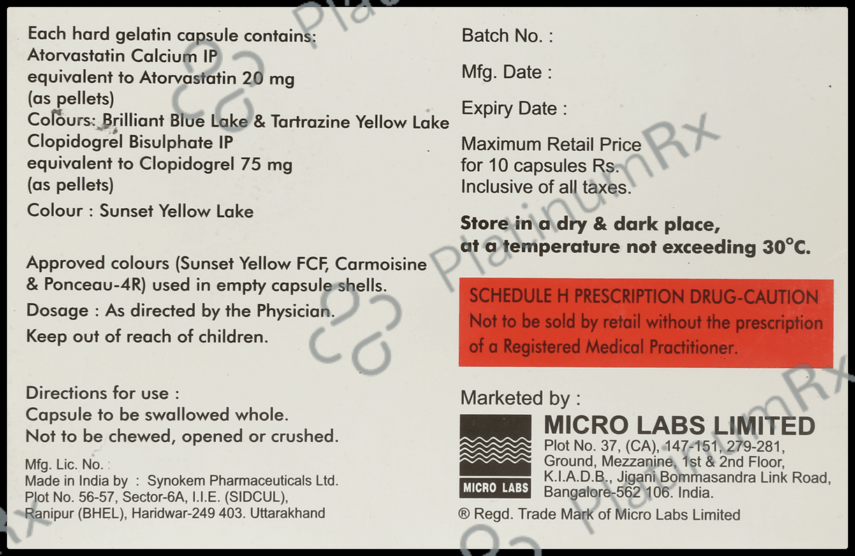 Astin CV 20/75mg Capsule 10s