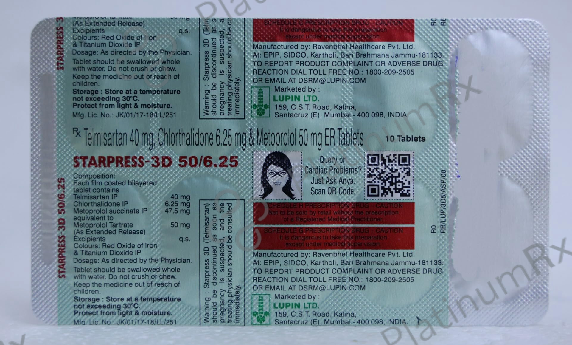 Starpress 3D 6.25mg/50mg/40mg Tablet 10s