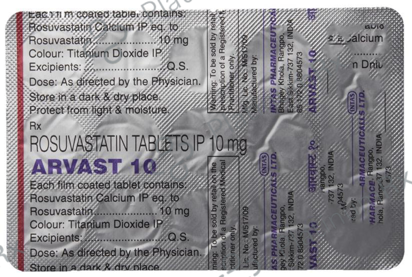 Arvast 10mg Tablet 15s