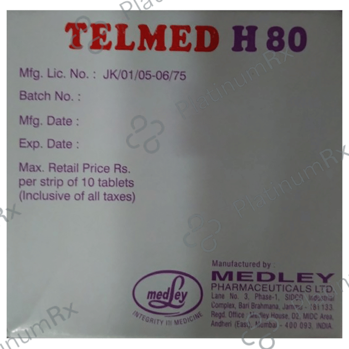 Telmed H 80 12.5/80mg Tablet 10s