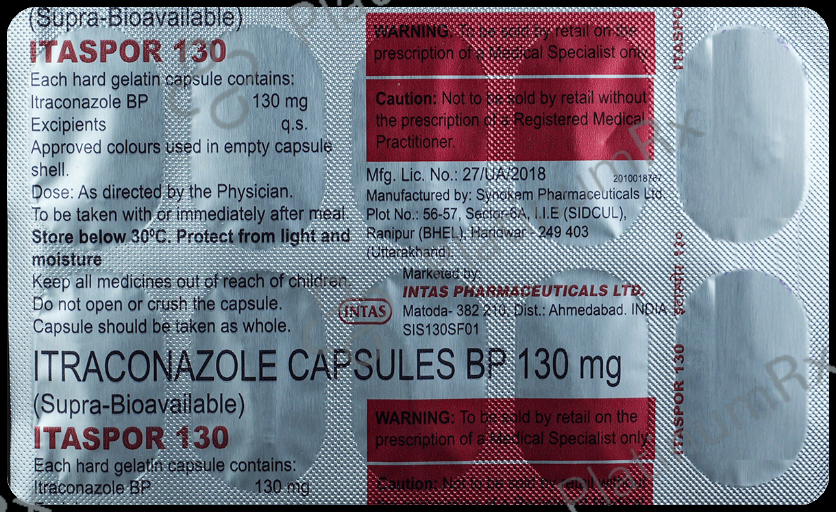 Itaspor 130mg Capsule 10s
