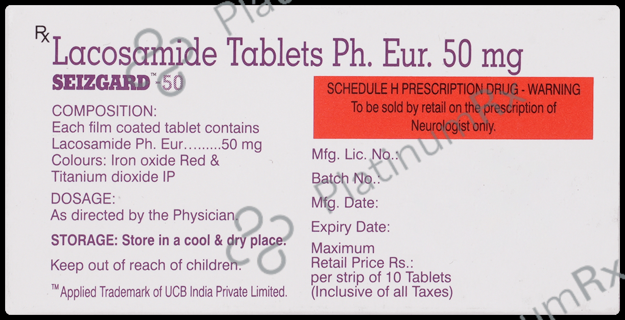 Seizgard 50mg Tablet 10s