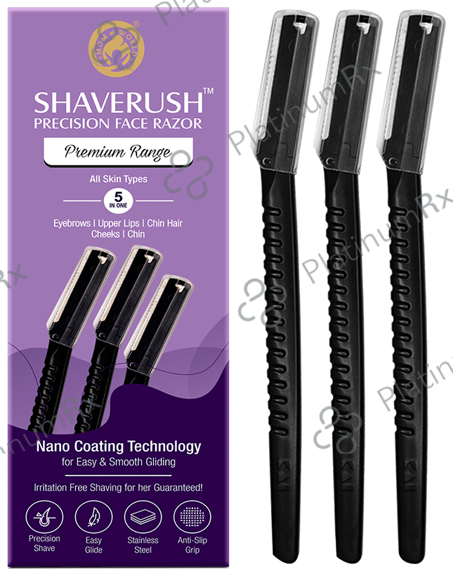 Mom & World Shaverush Premium Range Precision Face Razor for Instant Hair Removal with Nano Coating Technology