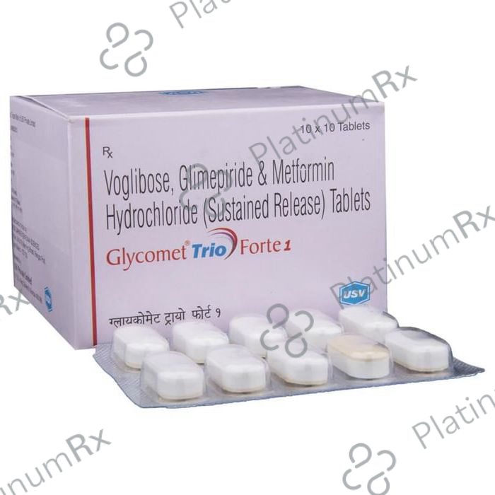 Glycomet Trio Forte 1/1000/0.2mg Tablet SR 10s
