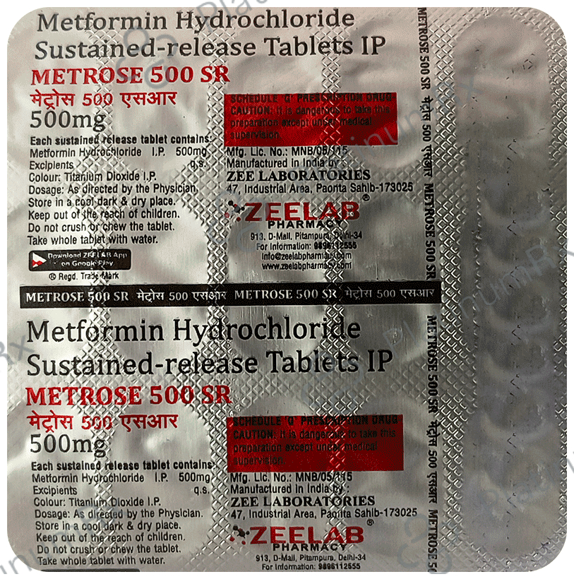 Metrose 500mg Tablet SR 15 Tablet SR
