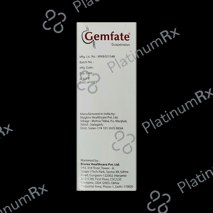 Gemfate Oral Suspension Sweet Orange Sugar Free