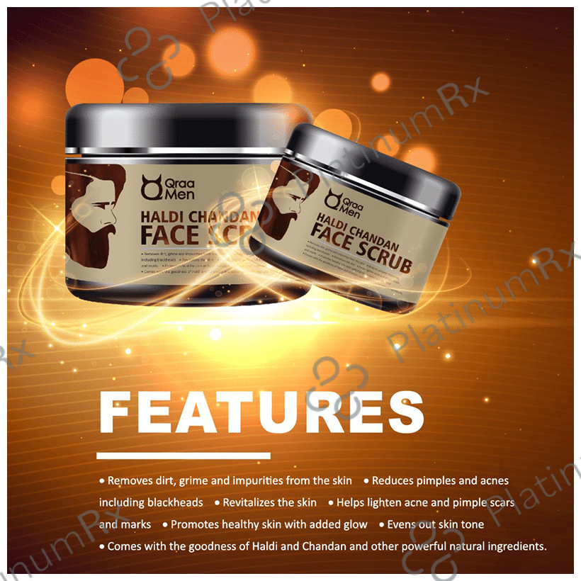 Qraa Men Haldi Chandan Face Scrub