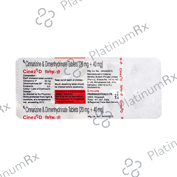 Cinez D 20/40mg Tablet 10s