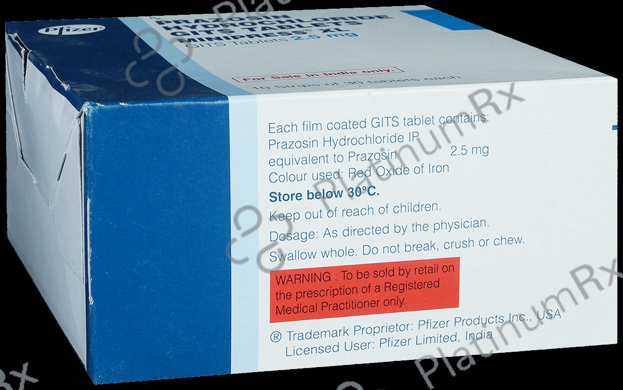 Minipress XL 2.5mg Tablet 30s