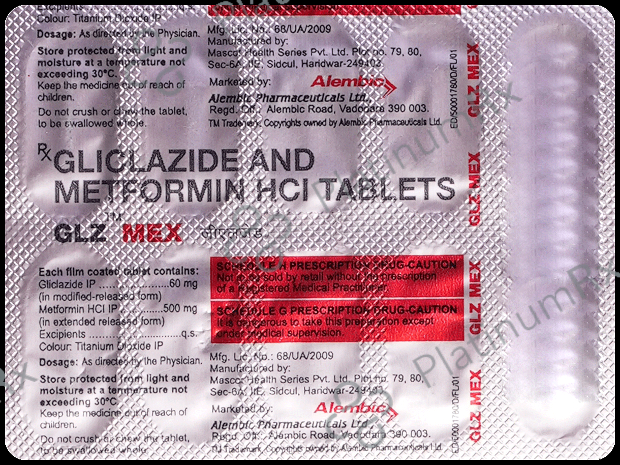 GLZ MEX 30mg/500mg Tablet