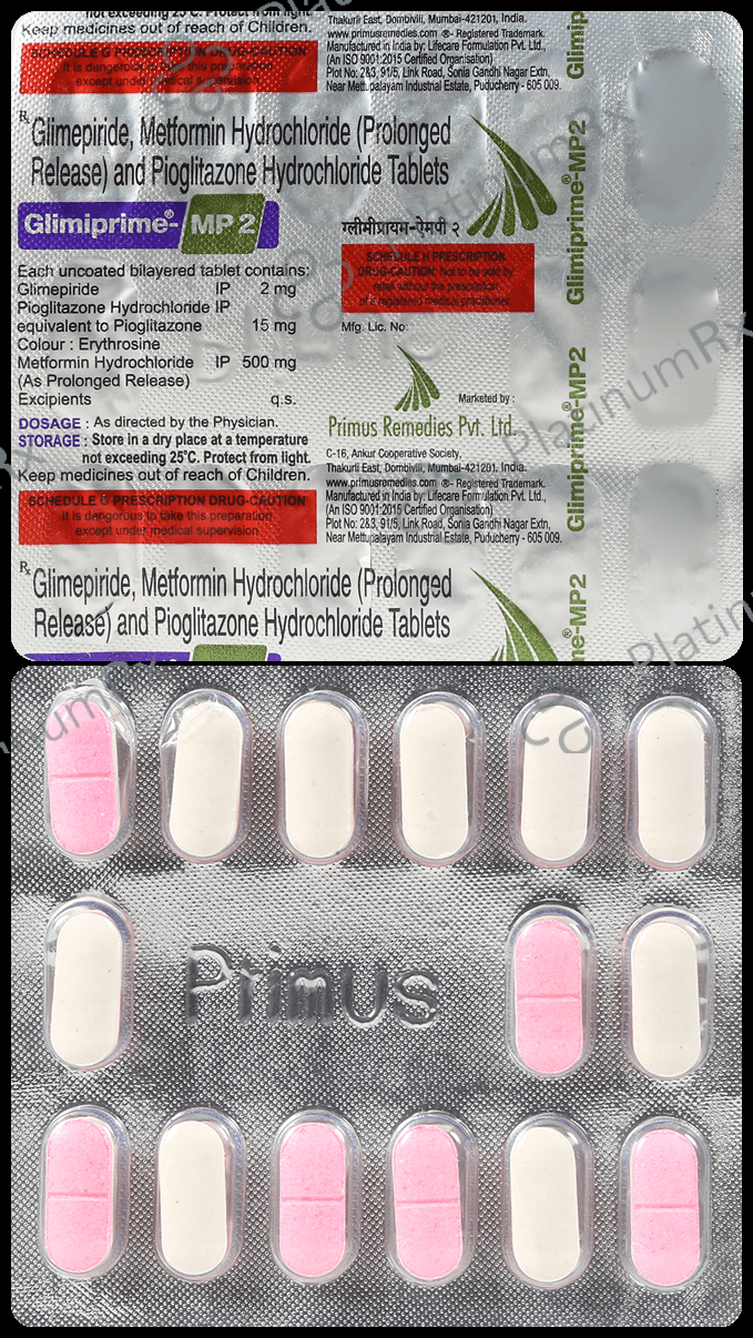 Glimiprime MP 2/500/15mg Tablet PR 15s