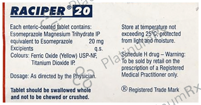 Raciper 20mg Tablet 15s