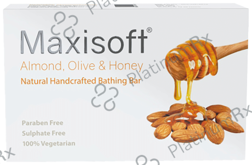 Maxisoft Almond,Olive & Honey Natural Handcrafted Bathing Bar (100gm Each) 1 Pack