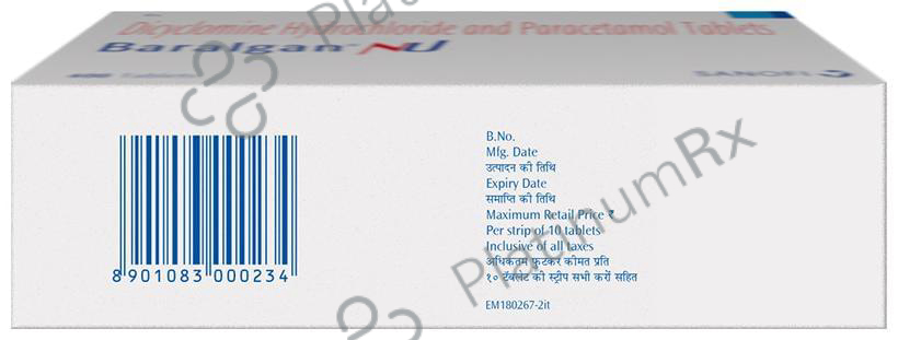 Baralgan NU 20/500mg Tablet 10s
