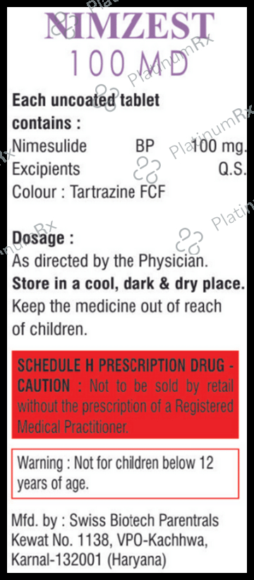 Nimzest 100mg Tablet MD