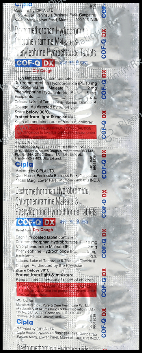 Cof Q DX 5/2/10mg Tablet 10s