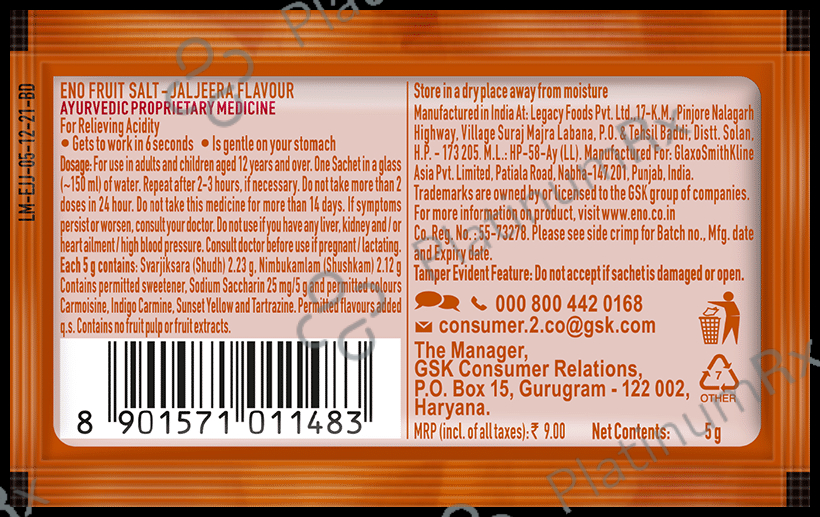 Eno Flavour Jaljeera Powder 5gm