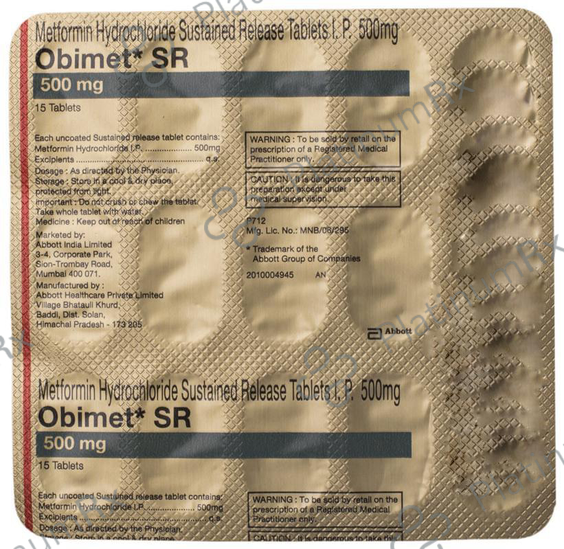 Obimet 500mg SR Tablet 15s