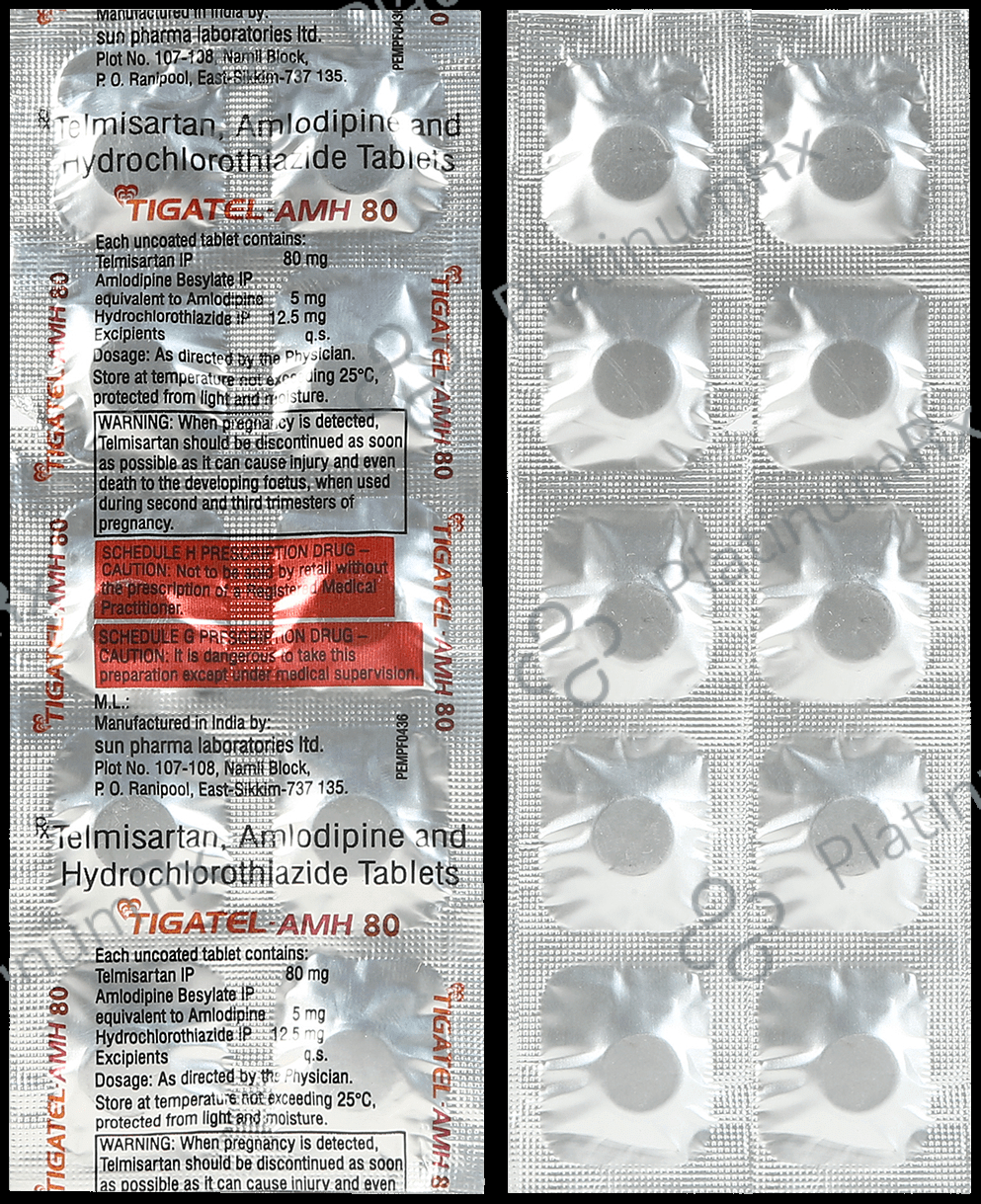 Tigatel AMH 80mg/5mg/12.5mg Tablet