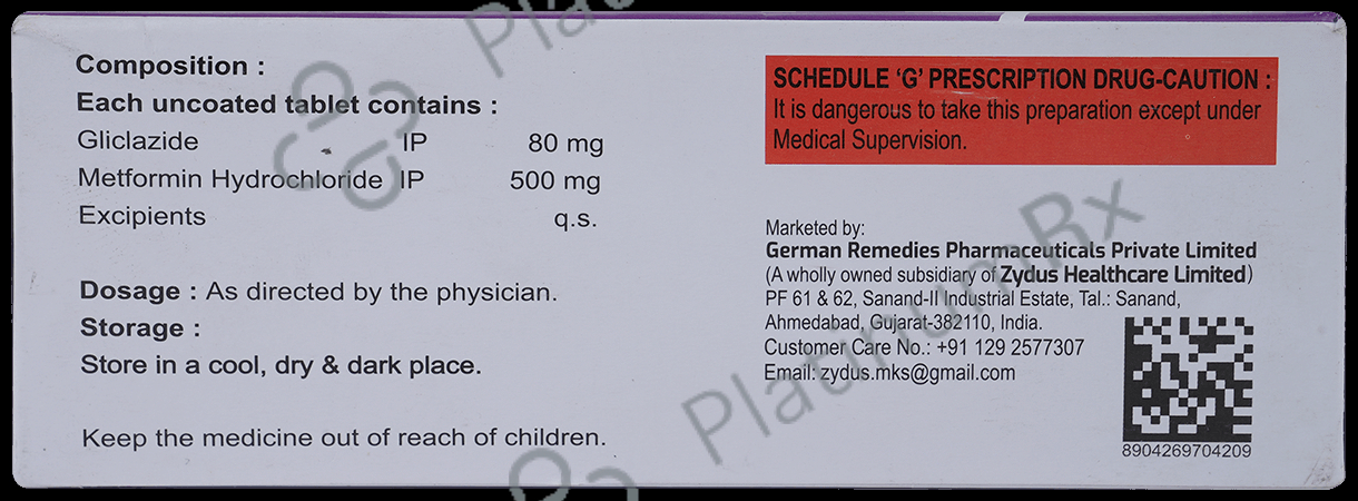 Gli-M 80/500mg Tablet 10s