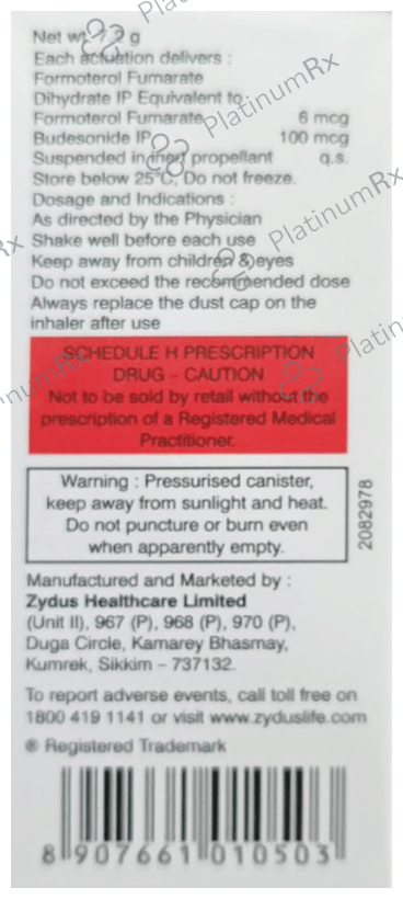 Formonide 100/6mcg Inhaler 120MDI