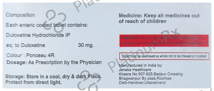 Duvastin 30 Tablet