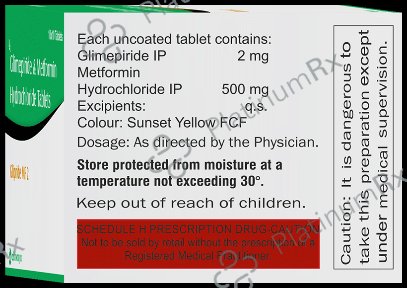Glipride MF 2mg/500mg Tablet