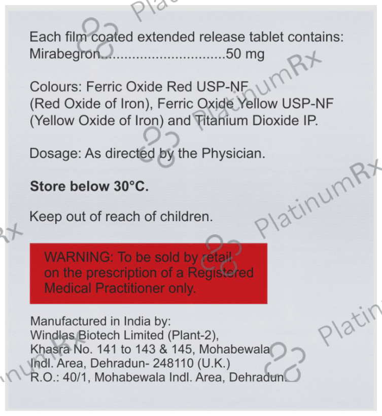 Mirahype 50mg Tablet ER