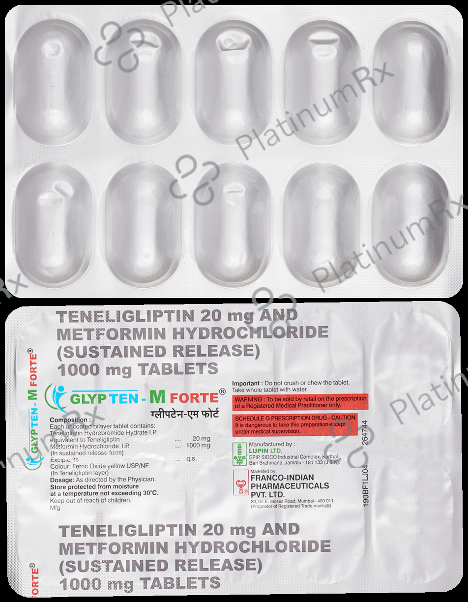 Glypten-M Forte 1000mg/20mg Tablet