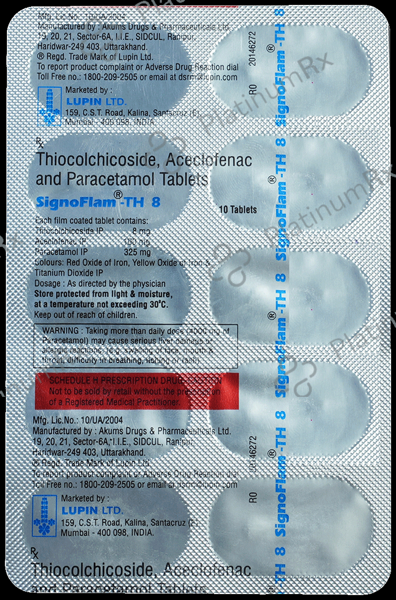 Signoflam TH 8mg/100mg/325mg Tablet