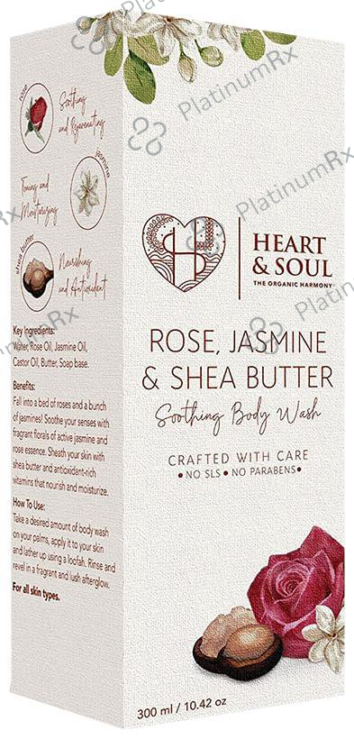 Heart and Soul Rose, Jasmine & Shea Butter Soothing Body Wash
