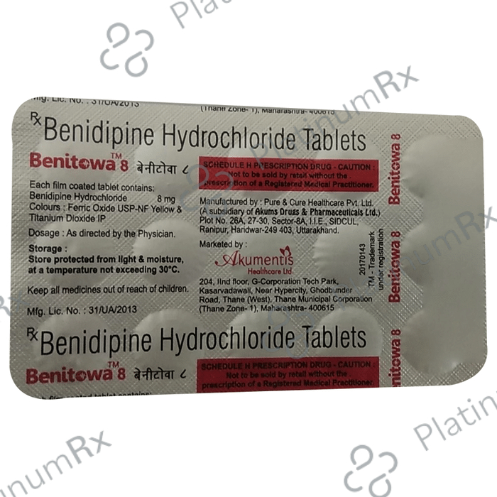 Benitowa 8mg Tablet 15s
