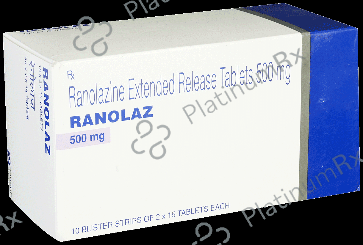 Ranolaz 500mg Tablet ER 15s