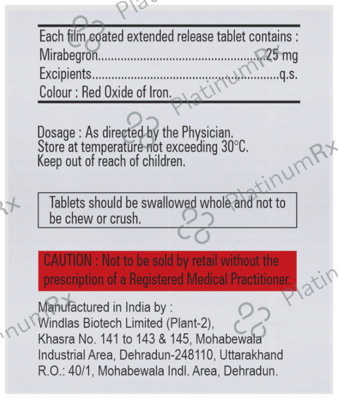 Mirahype 25mg Tablet ER