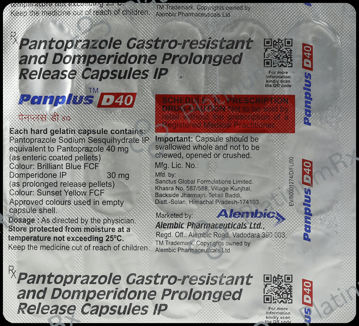 Panplus D 40/30mg Capsule PR 15s