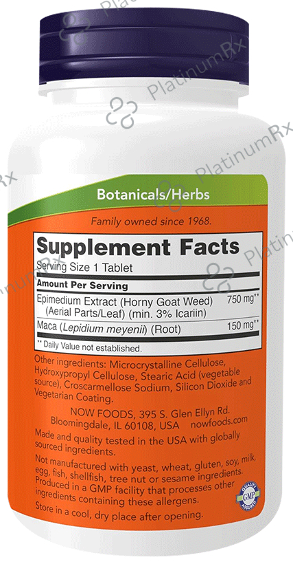 Now Foods Horny Goat Weed Extract 750mg Tablet