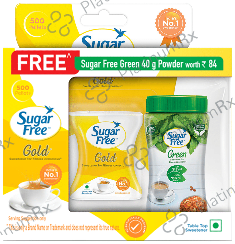 Sugar Free Gold Pellet (500) with Sugar Free Green 40gm Powder Free