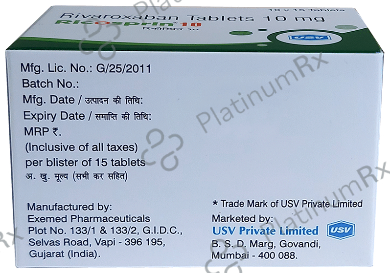 Ricosprin 10mg Tablet 15s