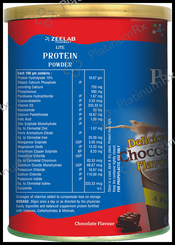 Zeelab Protein Powder Delicious Chocolate Sugar Free