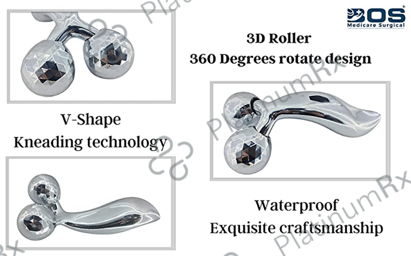 Bos Medicare Surgical 3D Manual Solar Powered Roller Face Body Massager