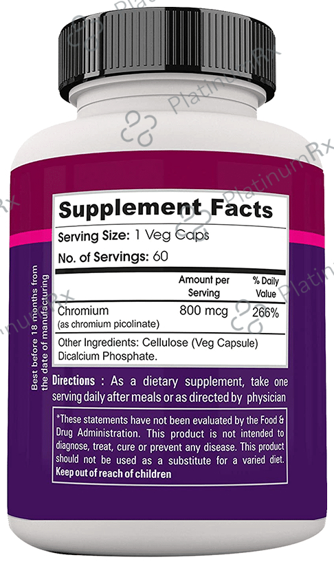 Zenith Nutrition Chromium Picolinate 800mcg Capsule