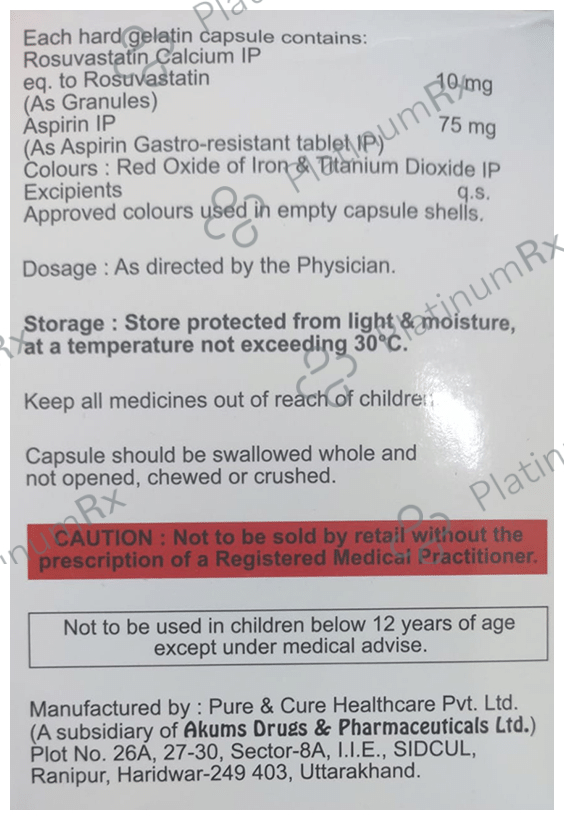 Rosycap ASP 10/75mg Capsule 15s
